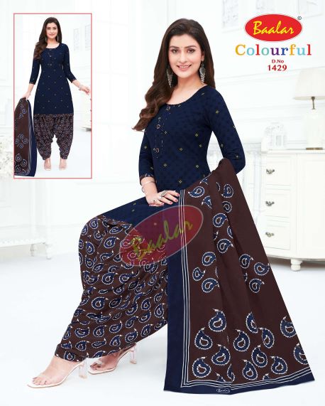 Baalar Colourful 14 Printed Cotton Casual Daily Wear Dress Material Collection